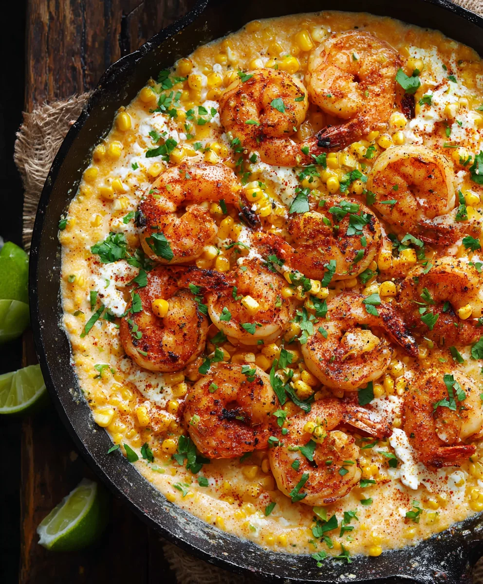 One-Pan Shrimp Creamed Corn Fast Meal