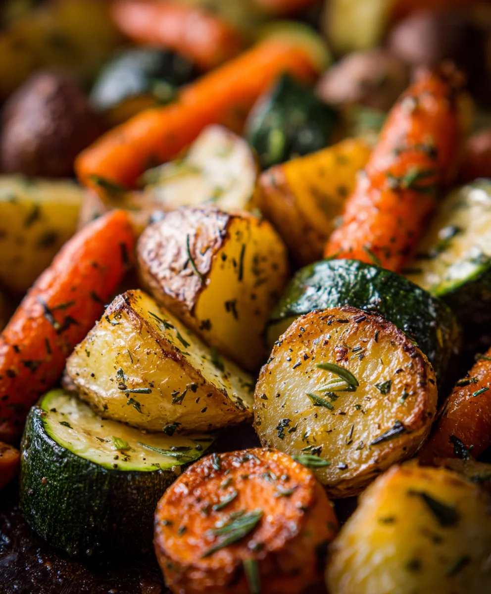 Garlic Herb Roasted Potatoes Carrots Zucchini
