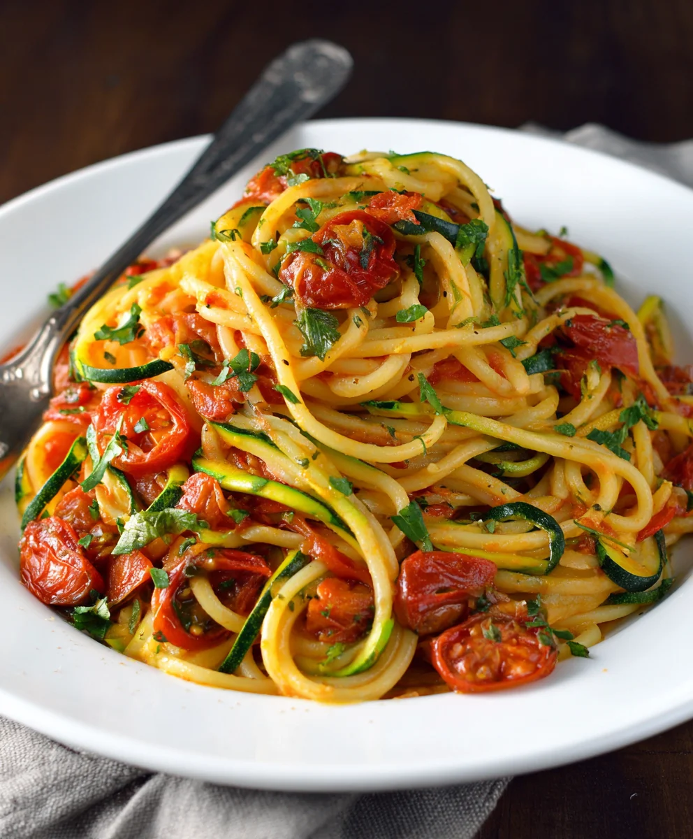 Healthy Tomato Zucchini Pasta - Easy & Delicious Recipe