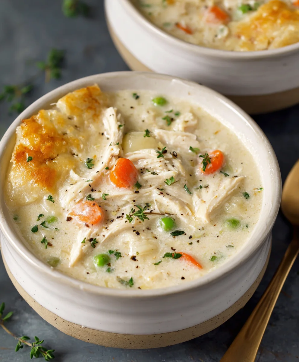 Creamy Chicken Pot Pie Soup - Comfort in a Bowl