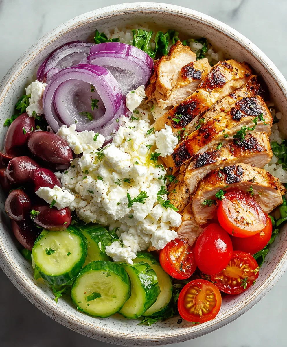 Greek Chicken Cottage Cheese Bowl-Healthy Meal