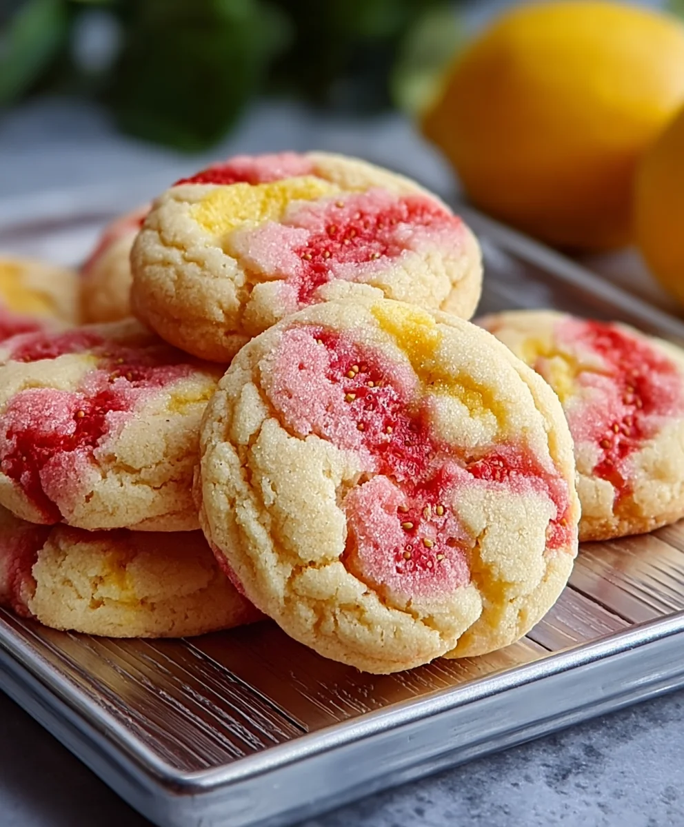Strawberry Lemon Pound Cake Cookies-Easy Recipe