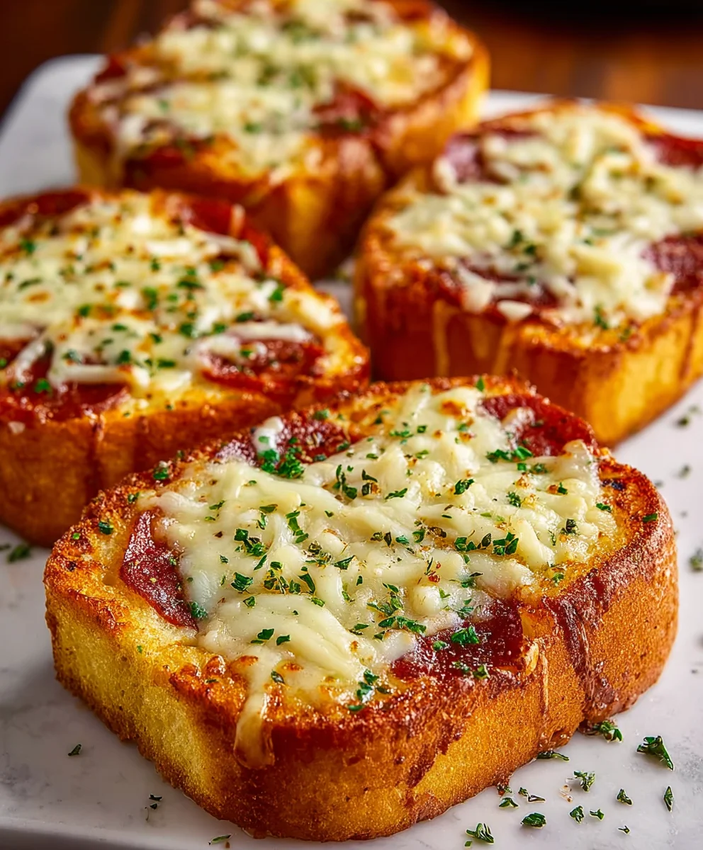 Texas Toast Garlic Bread Pizza-Easy Recipe