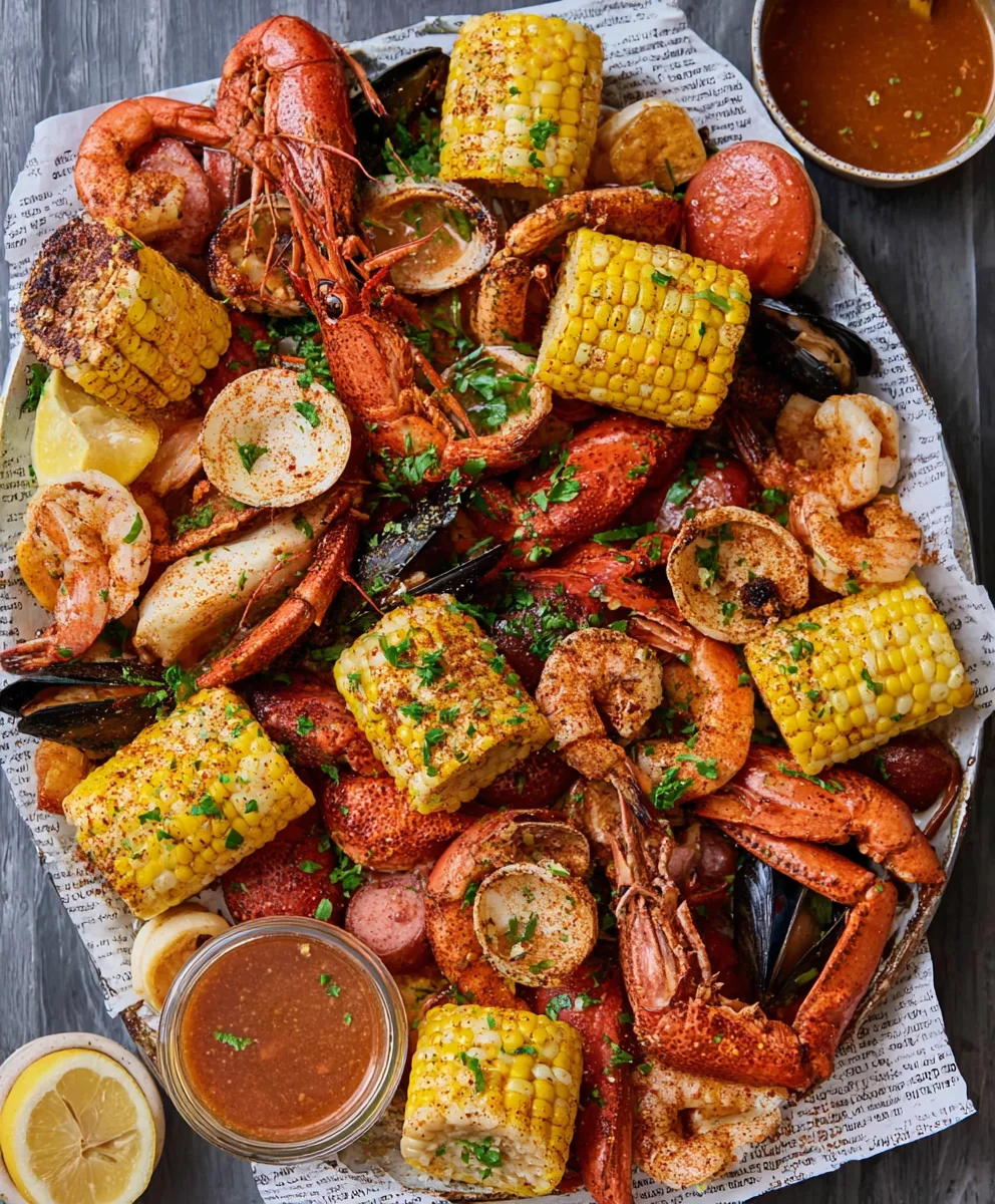 Spicy Cajun Seafood Boil- Garlic Butter Recipe