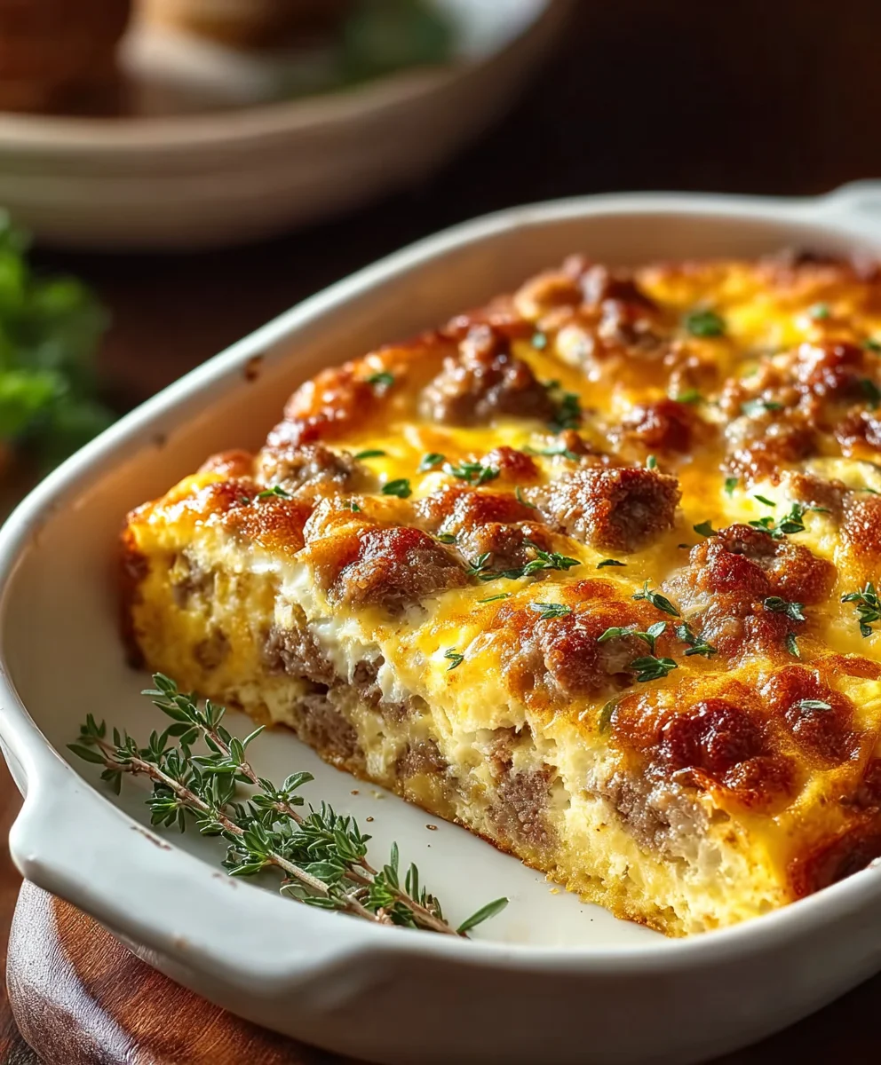 Easy Beef Sausage Egg Casserole Breakfast Bake
