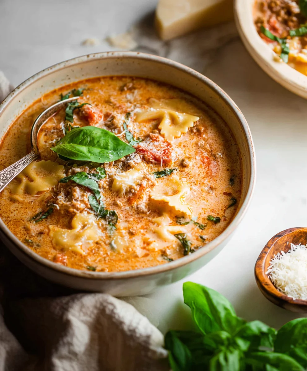 Easy Creamy Lasagna Soup Recipe - Quick & Delicious