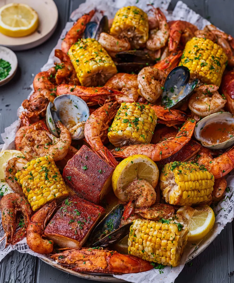 Spicy Cajun Seafood Boil- Garlic Butter Recipe