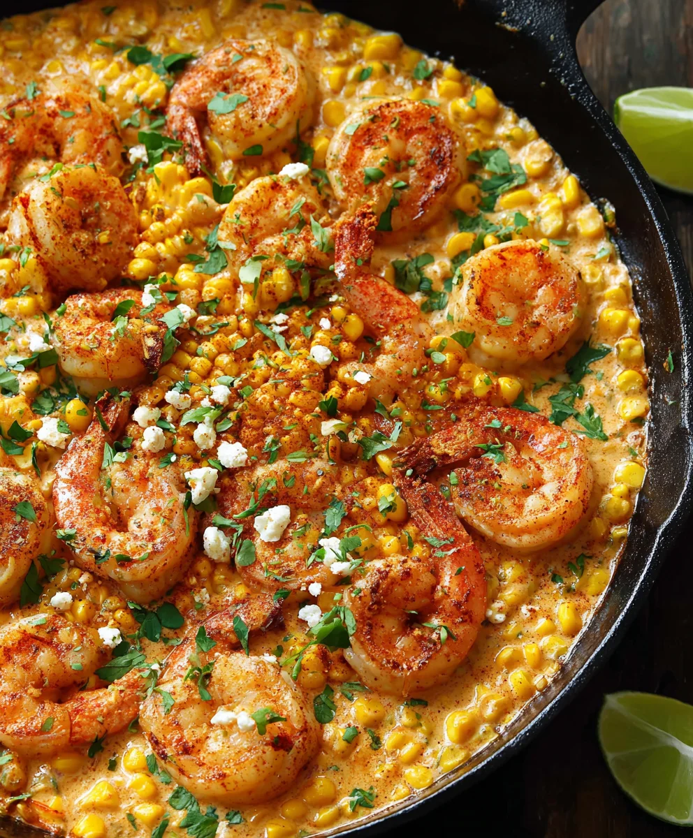 One-Pan Shrimp Creamed Corn Fast Meal