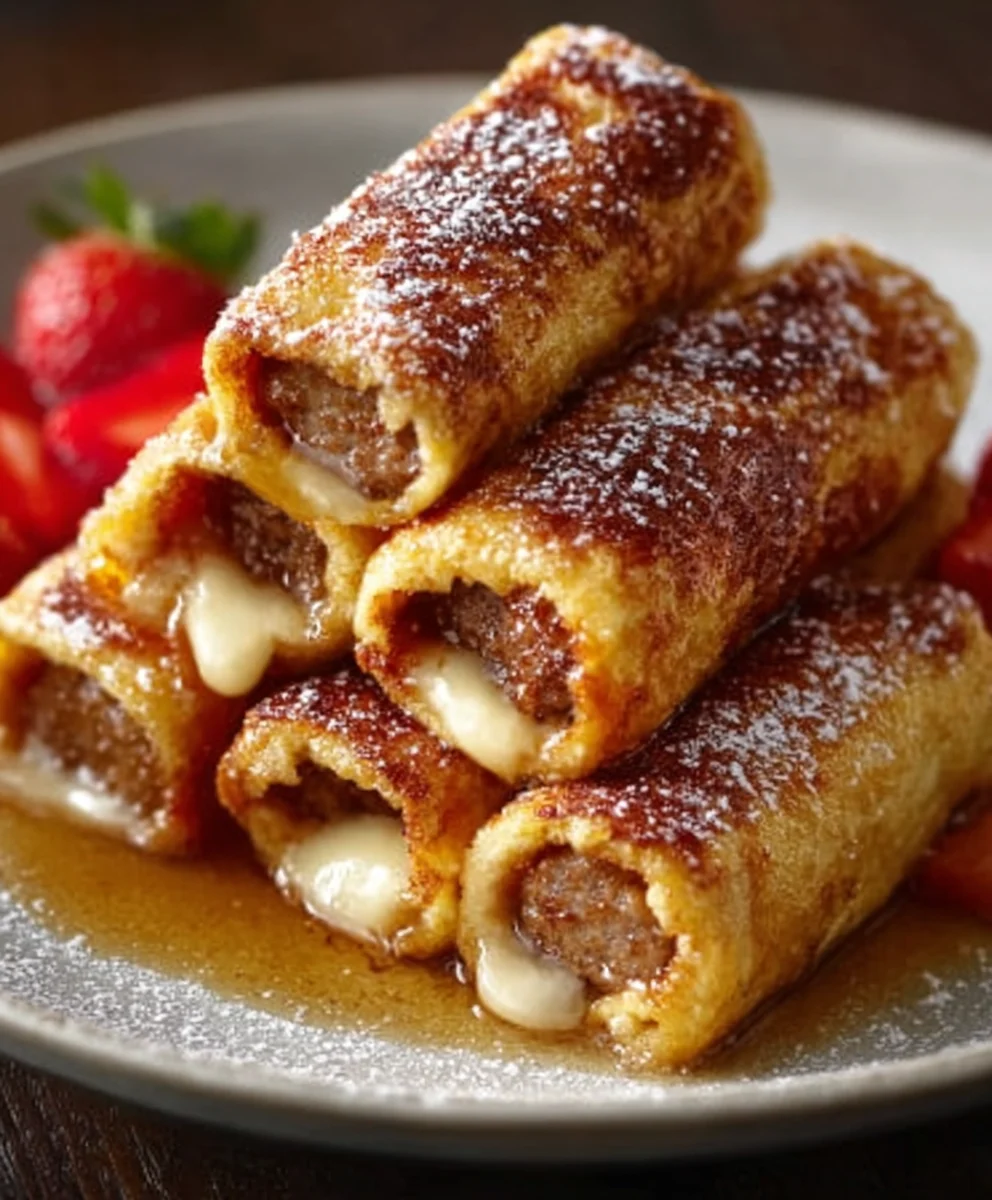Beef Sausage French Toast Roll-Ups Delicious Breakfast