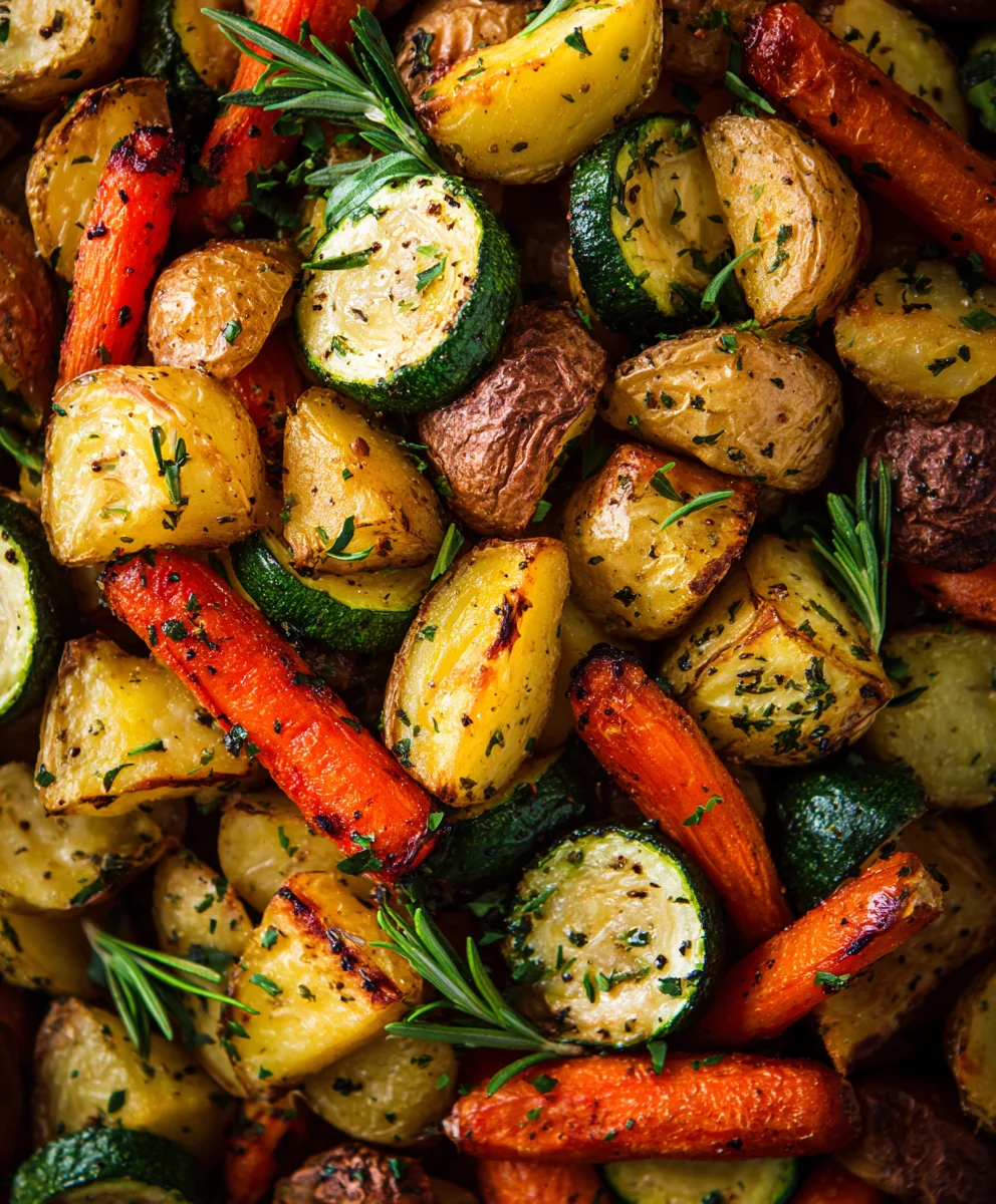Garlic Herb Roasted Potatoes Carrots Zucchini