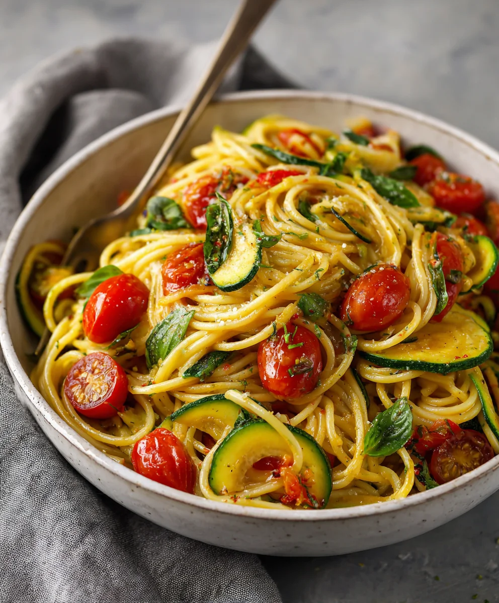 Healthy Tomato Zucchini Pasta - Easy & Delicious Recipe