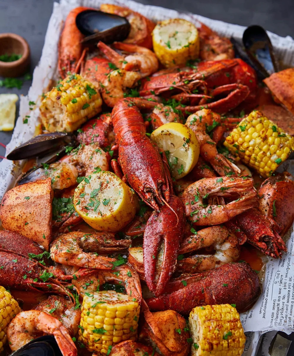 Spicy Garlic Butter Cajun Seafood Boil - Easy Homemade Recipe