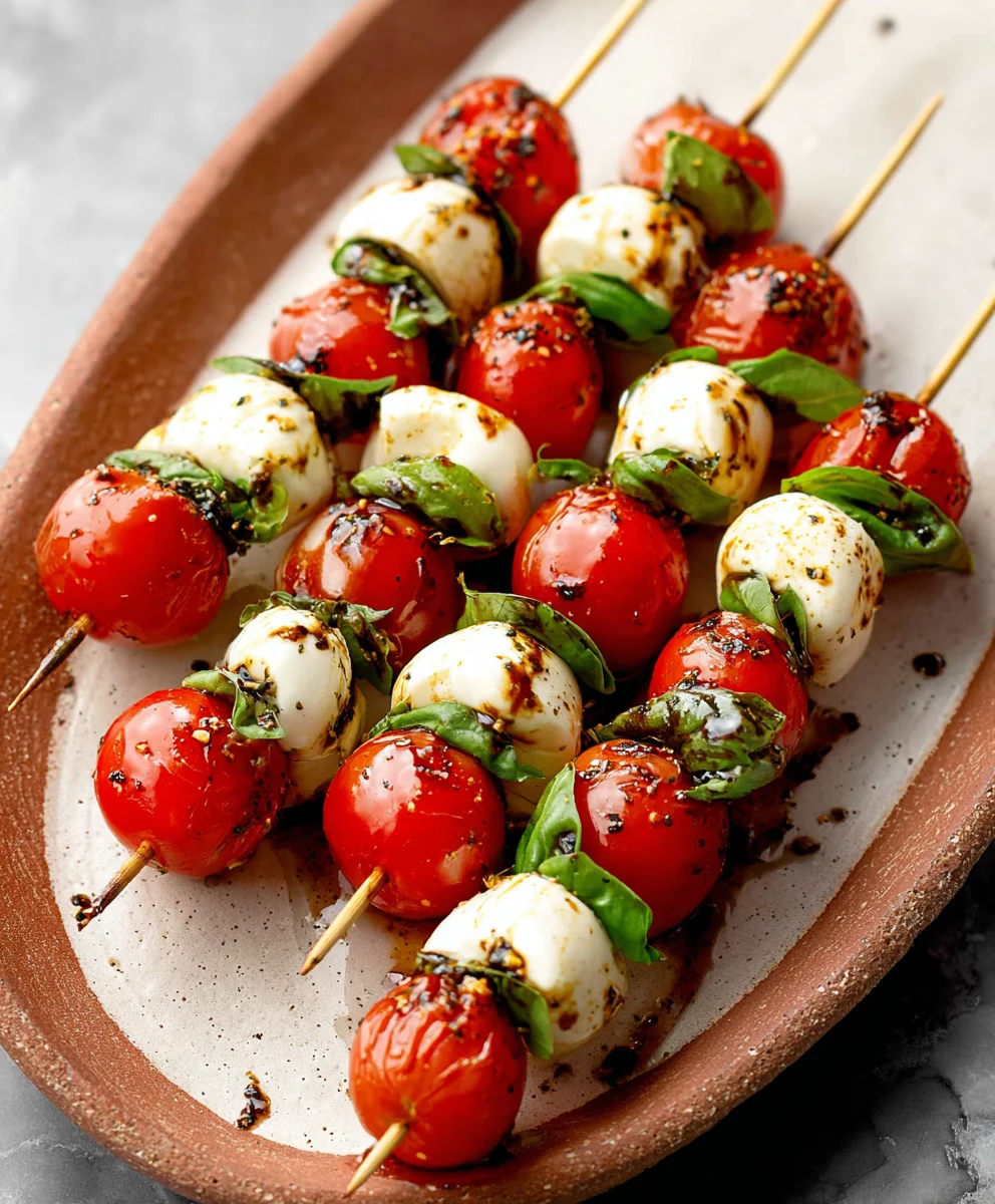 Easy Caprese Skewers Recipe - Fresh & Delicious