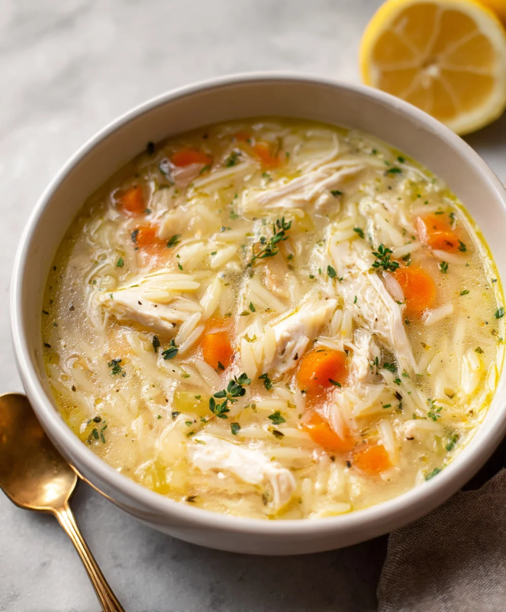 Easy Lemon Chicken Orzo Soup Recipe
