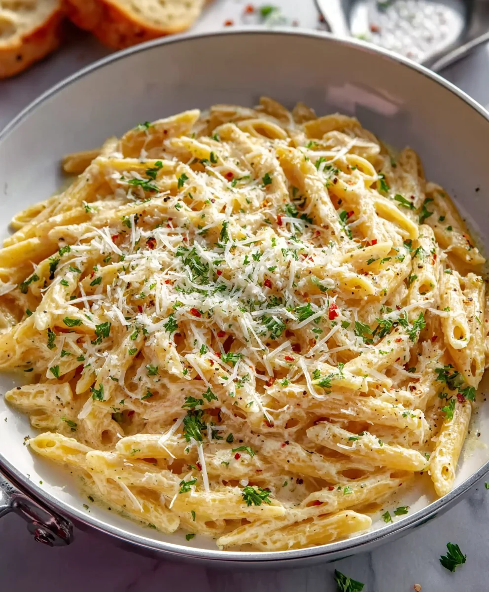 One Pot Creamy Garlic Pasta-Quick & Easy Meal