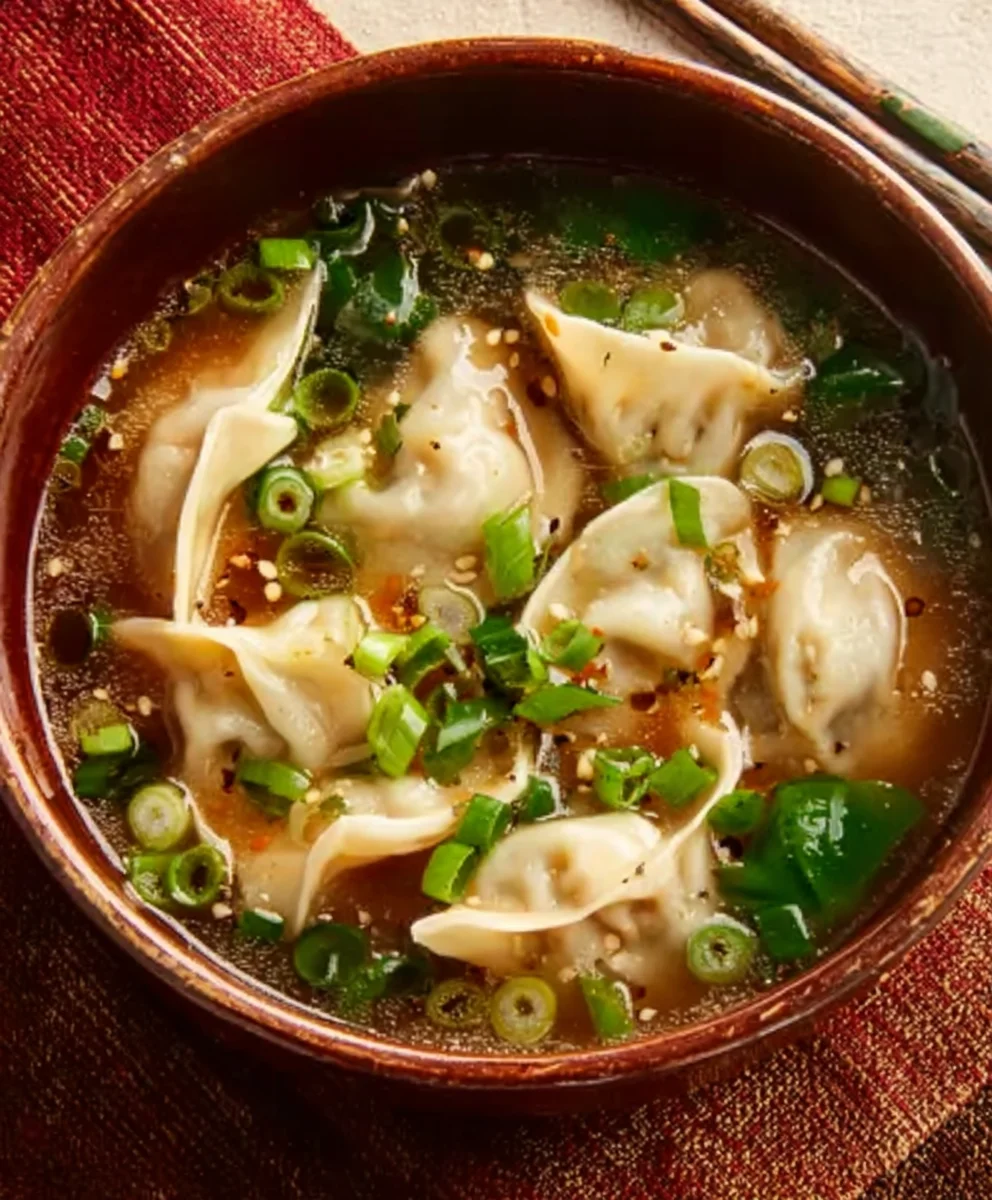 Hearty Beef Potsticker Soup Easy Delicious Recipe