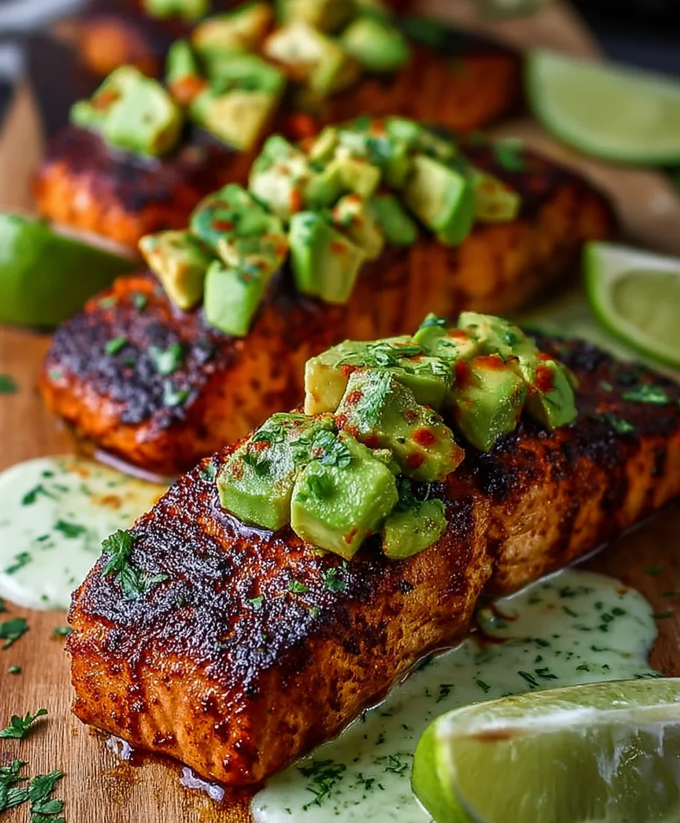 Cajun Salmon Avocado Lime-Healthy Flavorful