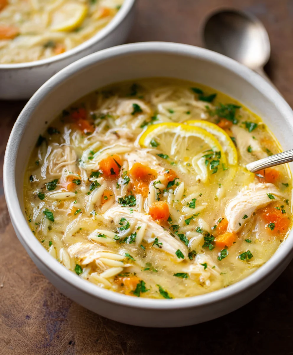 Easy Lemon Chicken Orzo Soup Recipe