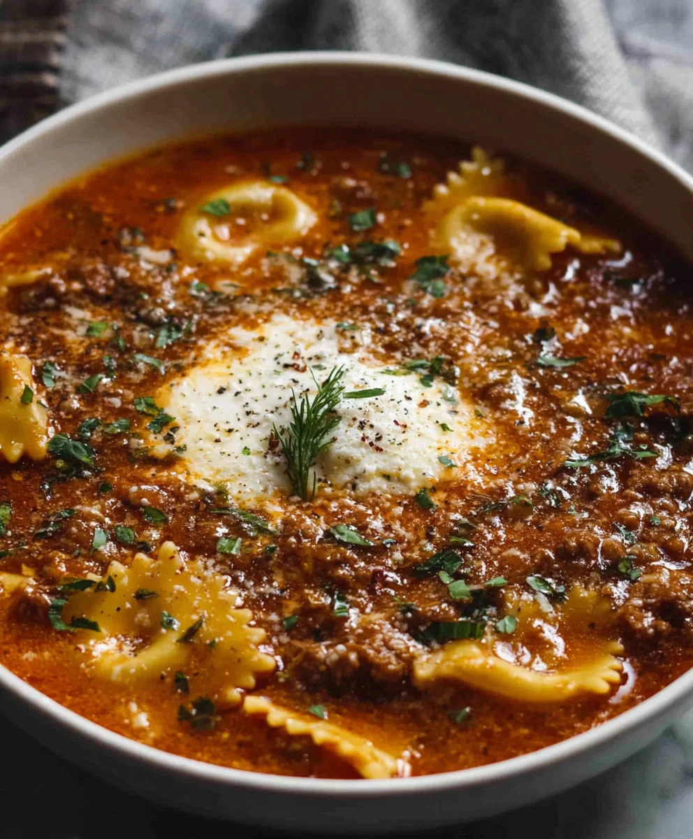 Easy One Pot Lasagna Soup - Delicious Family Meal