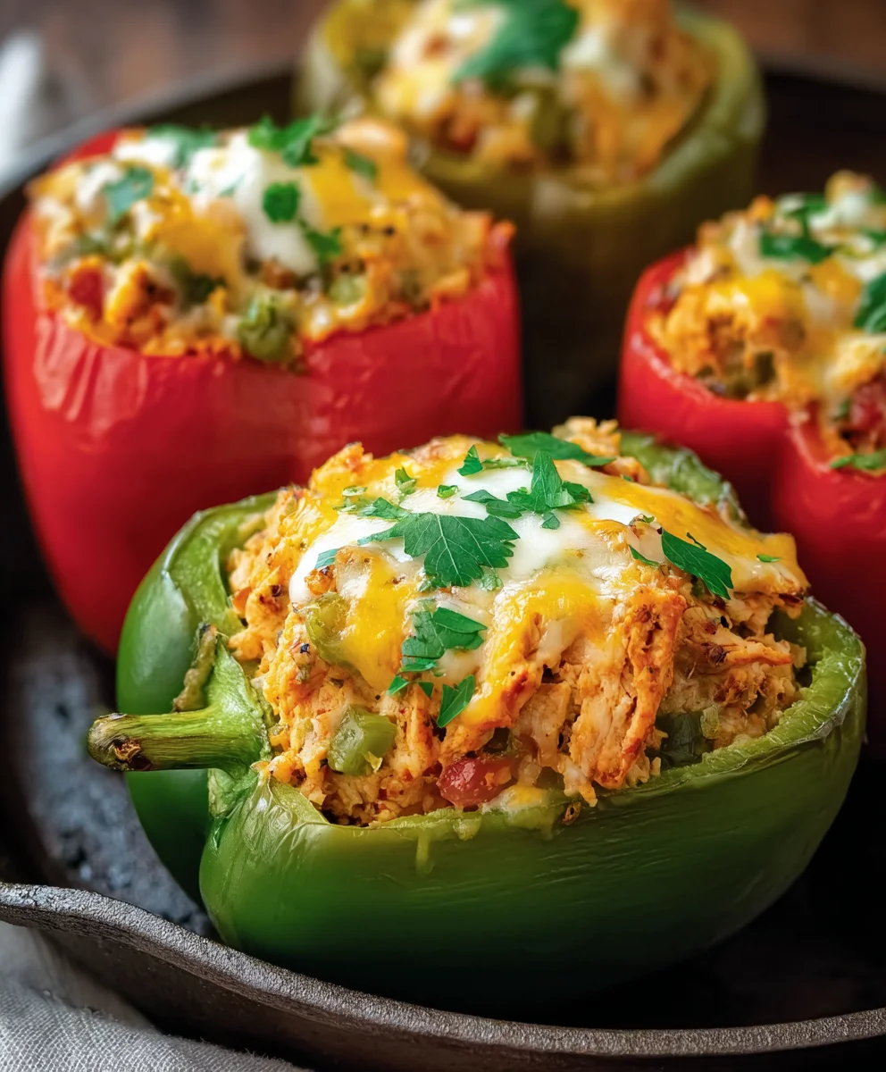 Easy Chicken Stuffed Peppers Recipe - Healthy & Delicious