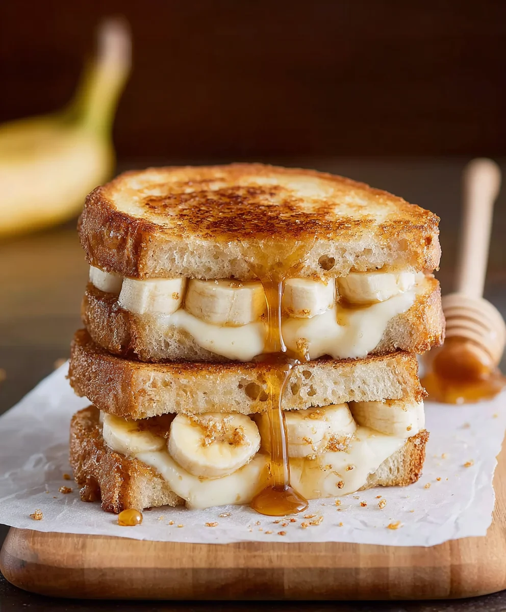 Honey Banana Grilled Cheese-Sweet & Savory Delight
