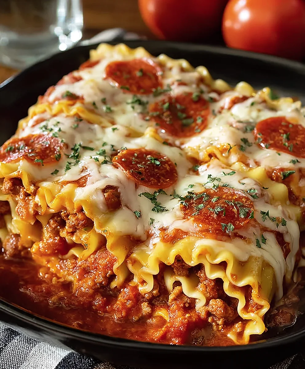 Beef Beef Pepperoni Pizza Lasagna Roll Ups