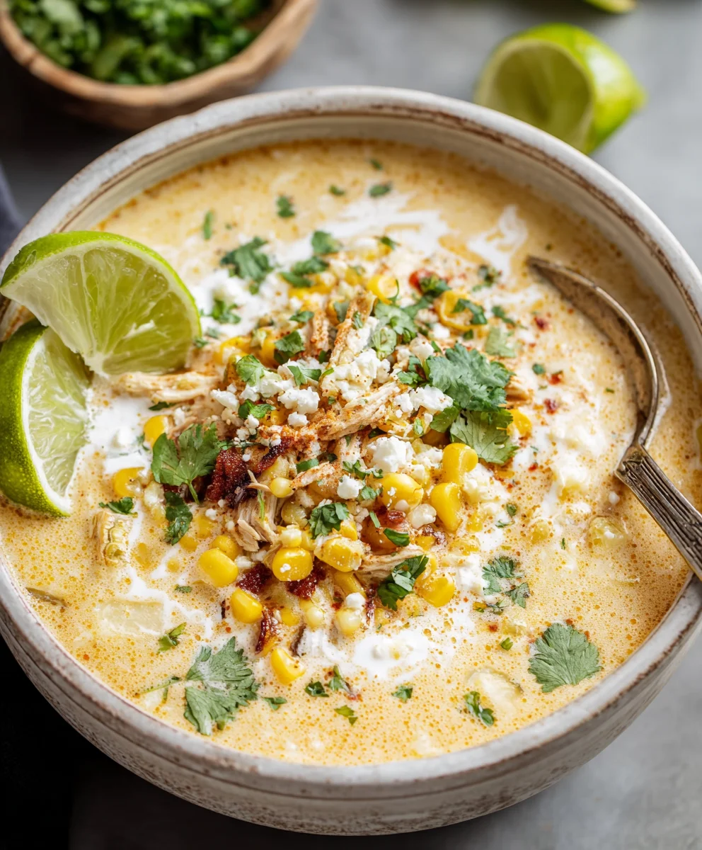 Spicy Mexican Street Corn Soup Recipe - Cozy & Flavorful