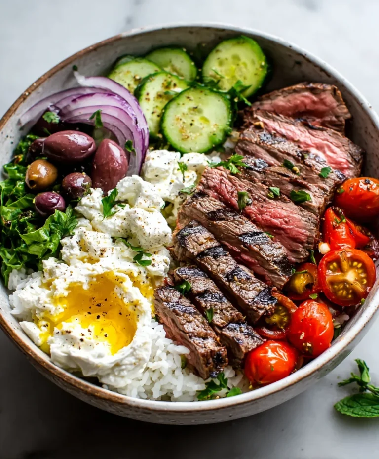 Mediterranean Steak Bowl-Easy Healthy Recipe