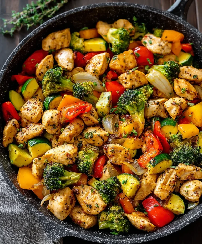 Healthy Chicken and Veggie Skillet- Easy Meal