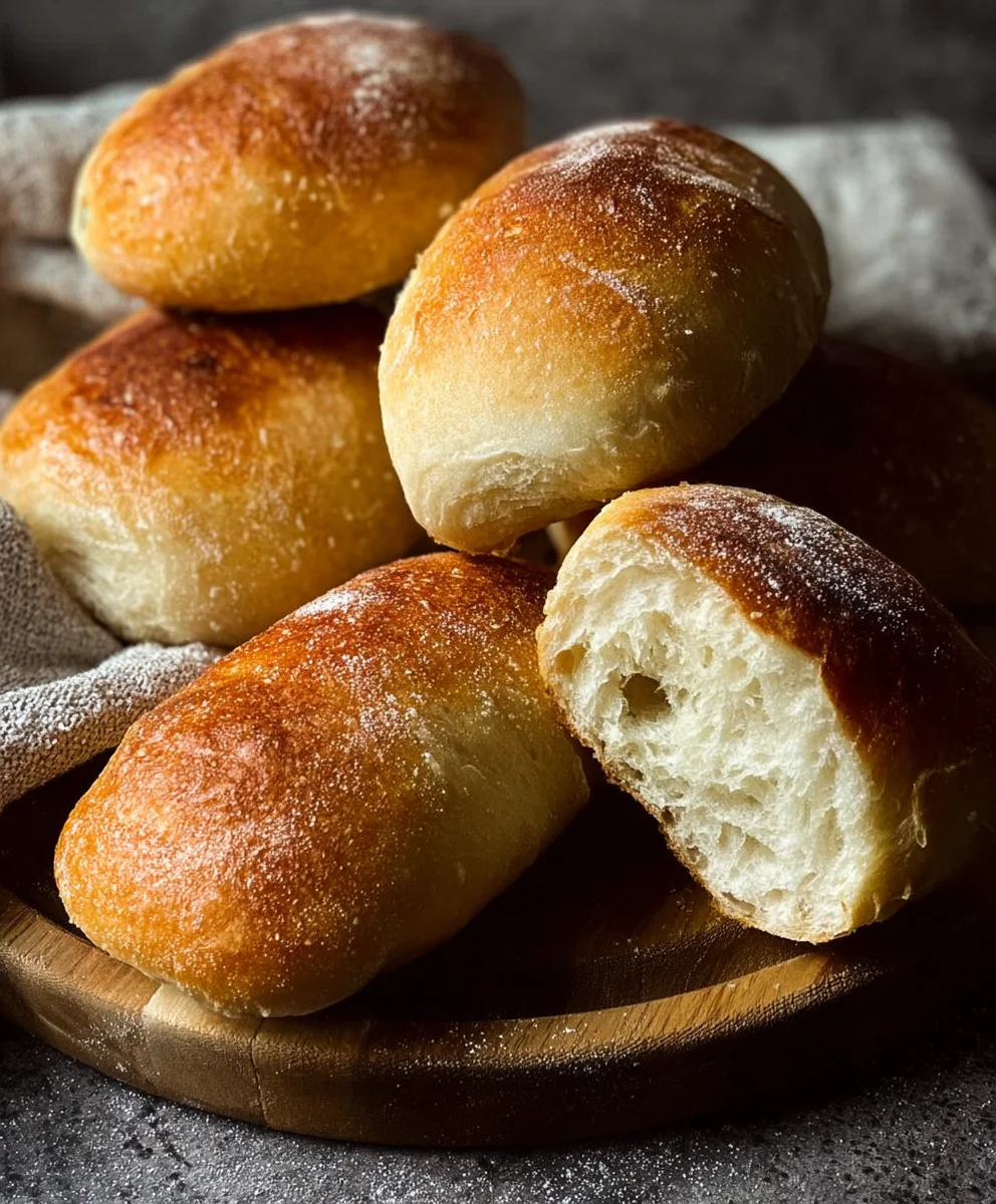 Easy No Knead Sandwich Rolls - Hour Bake