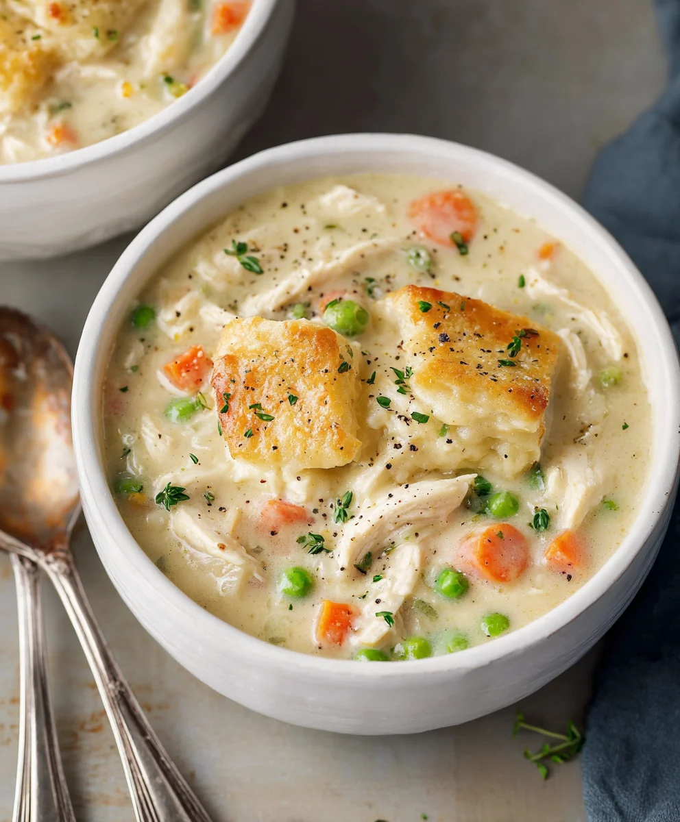 Easy Chicken Pot Pie Soup Comfort Food Recipe