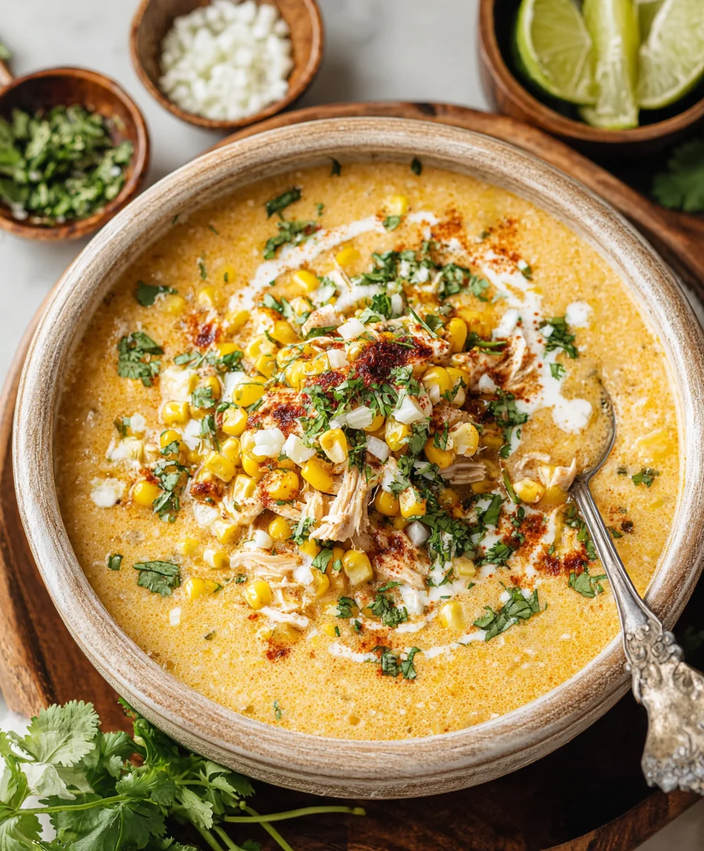 Spicy Mexican Street Corn Soup Recipe - Cozy & Flavorful