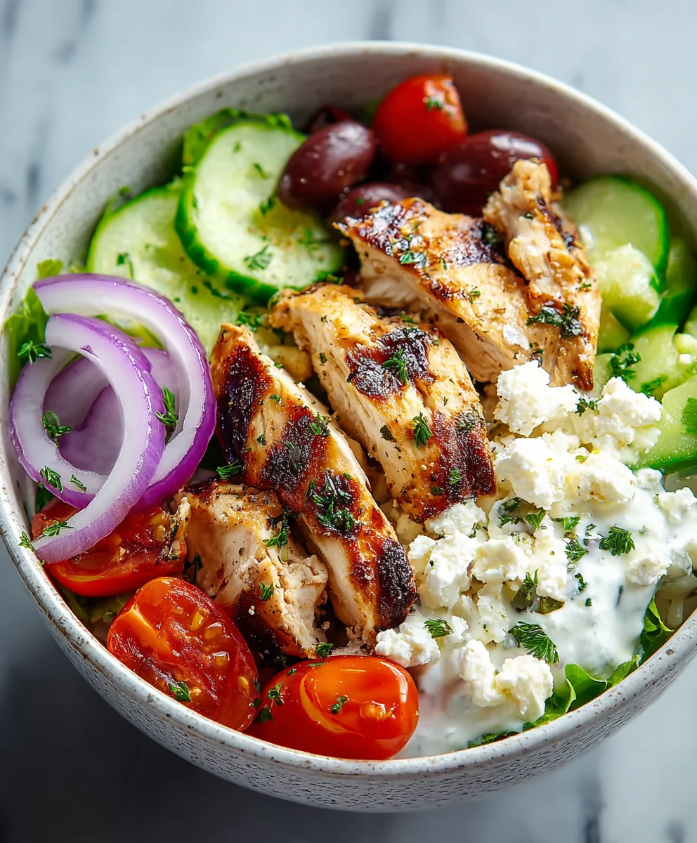 Greek Chicken Cottage Cheese Bowl-Healthy Meal