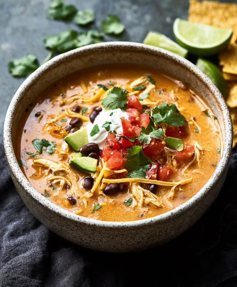 Creamy Chicken Enchilada Soup – Easy & Delicious