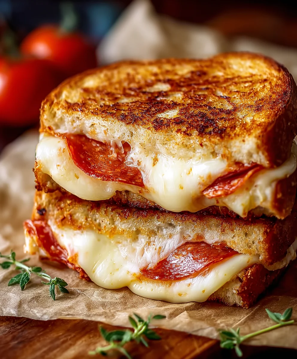 Beef Beef Pepperoni Pizza Grilled Cheese-Ultimate Comfort