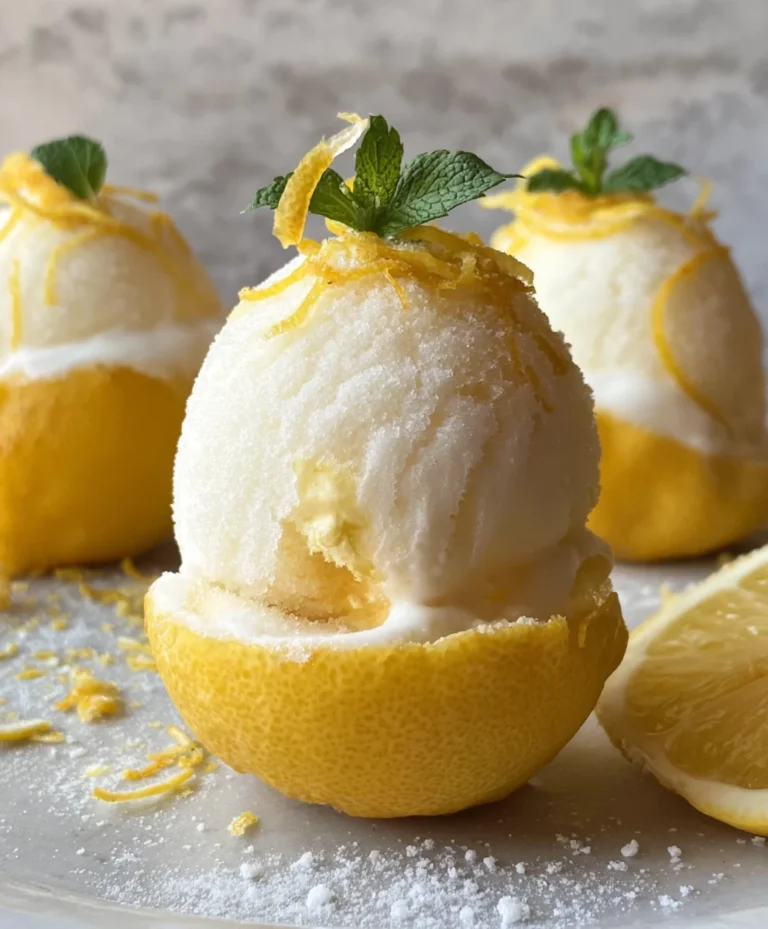 Lemon Sorbet – Frozen Lemon Shell Delight