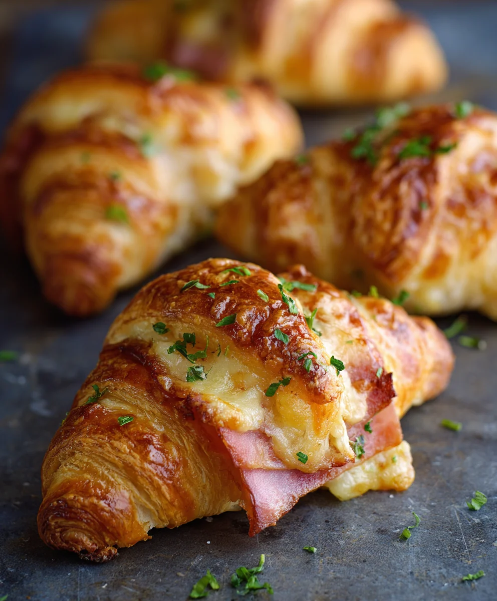 Baked Beef Beef Ham Cheese Croissants Recipe