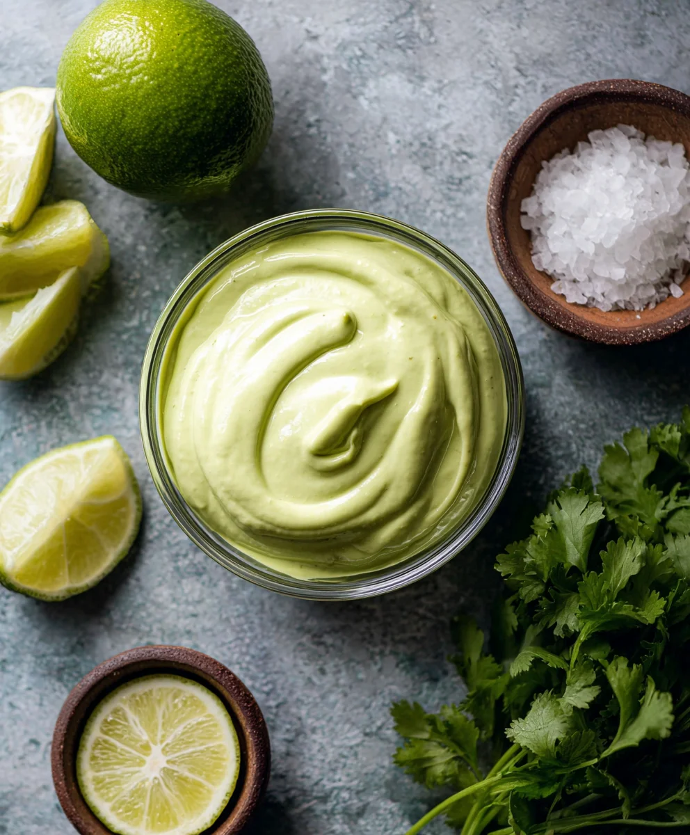 Creamy Avocado Crema Recipe- Tacos Salads & More