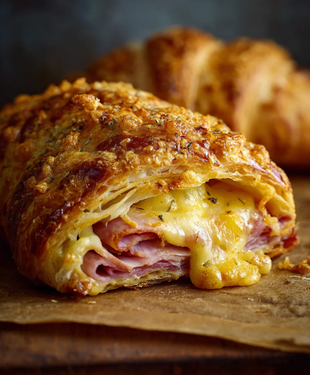 Baked Beef Beef Ham Cheese Croissants Recipe