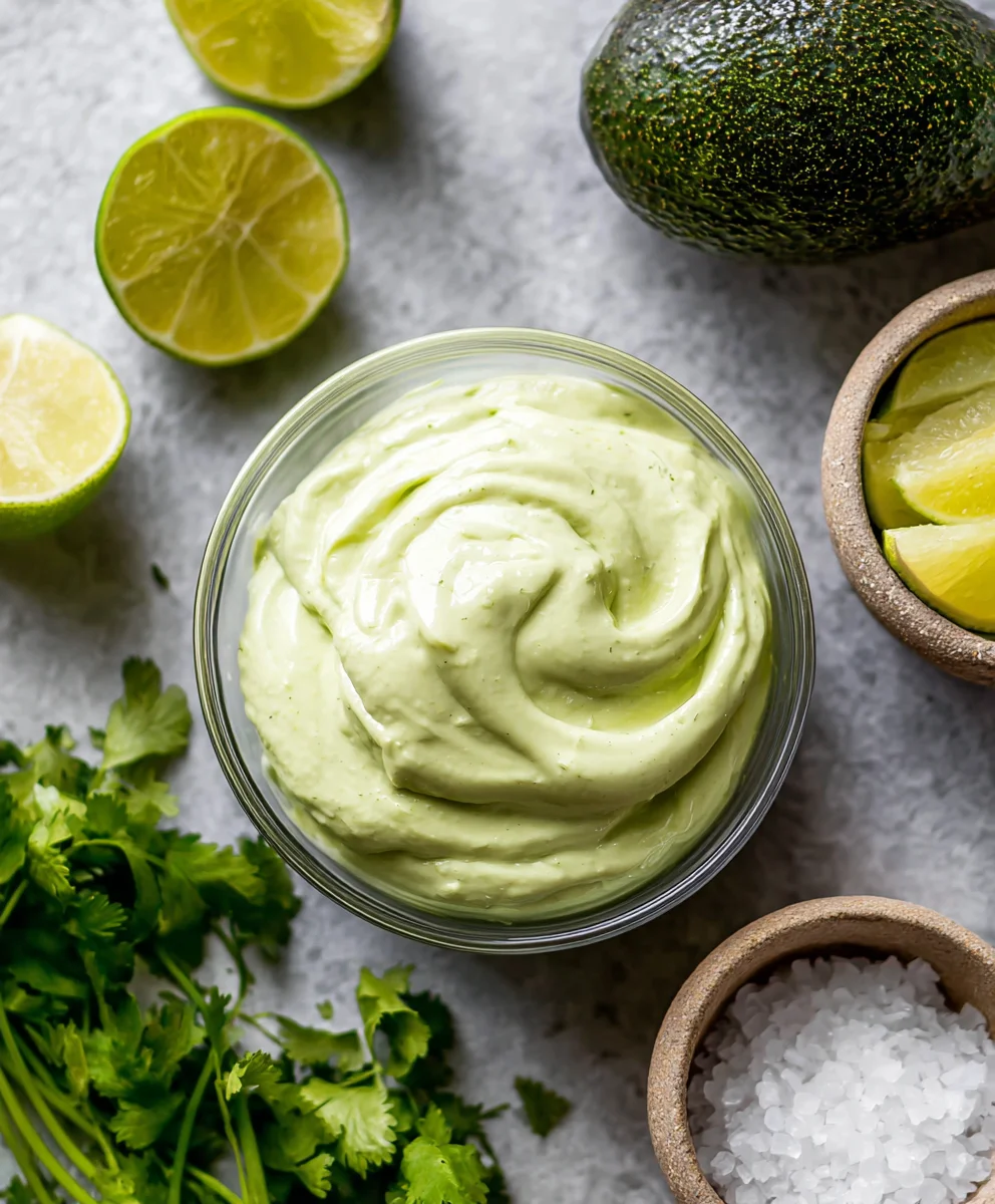 Creamy Avocado Crema Recipe- Tacos Salads & More