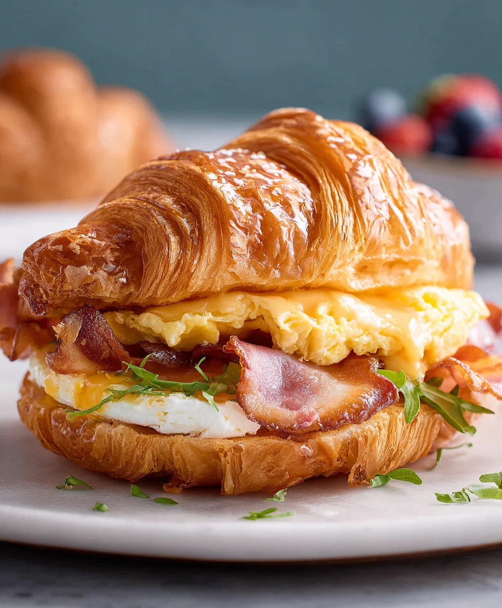 Easy Croissant Breakfast Sandwiches- Perfect Morning Meal