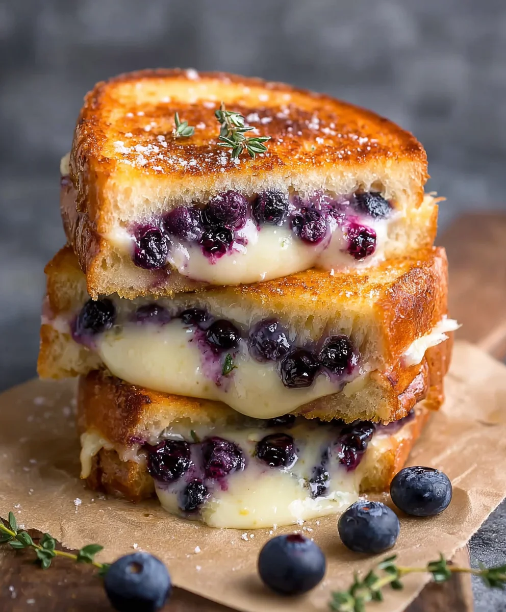 Crispy Blueberry Grilled Cheese Recipe- Sweet & Savory Delight