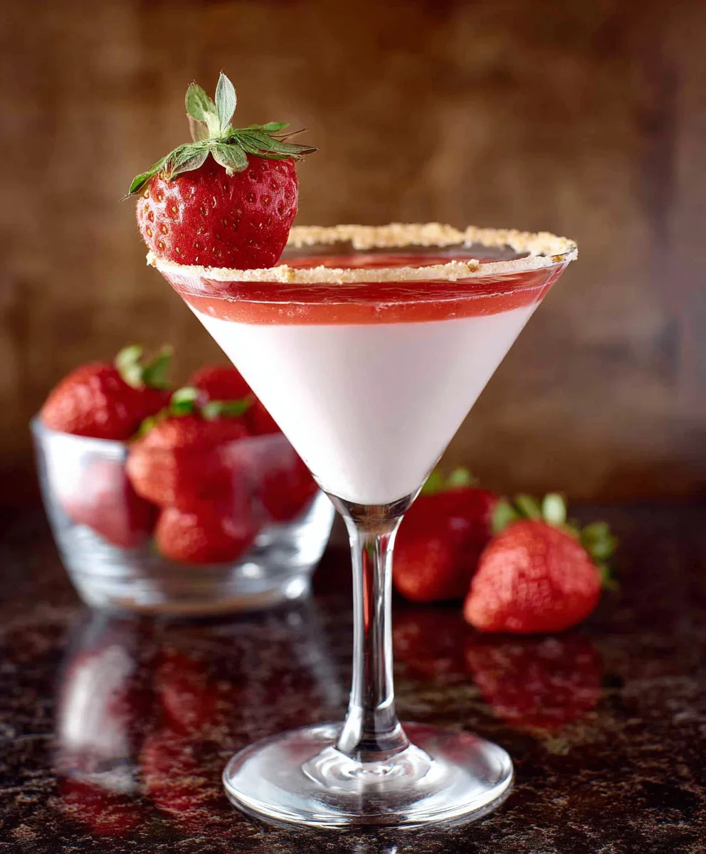 Strawberry Shortcake Cocktail- Non-Non-Non-Alcoholic Alternativeic Dessert Drink