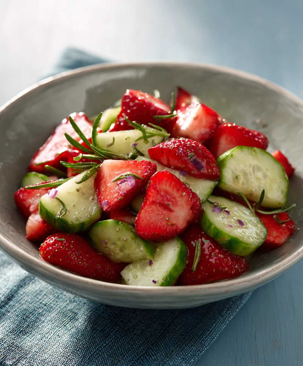 Cucumber Strawberry Salad- Refreshing Summer Side Dish