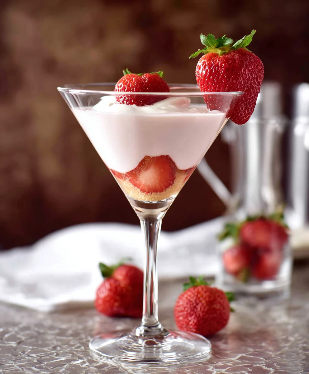 Strawberry Shortcake Cocktail- Non-Non-Non-Alcoholic Alternativeic Dessert Drink