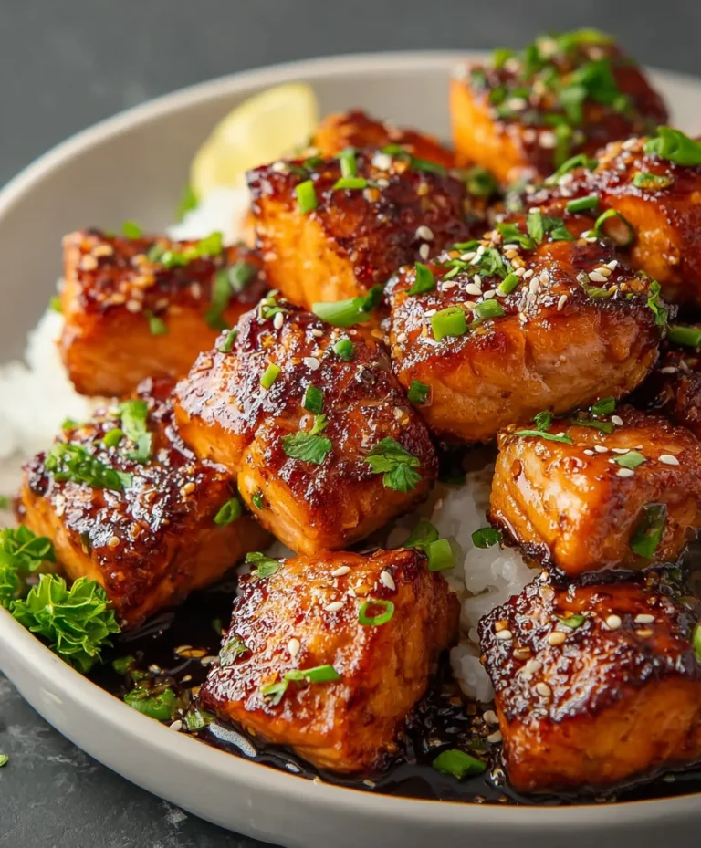 Quick Honey Garlic Salmon Bites Recipe