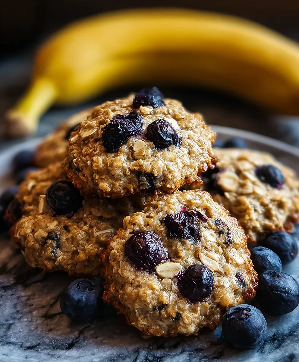 Easy Banana Blueberry Breakfast Cookies