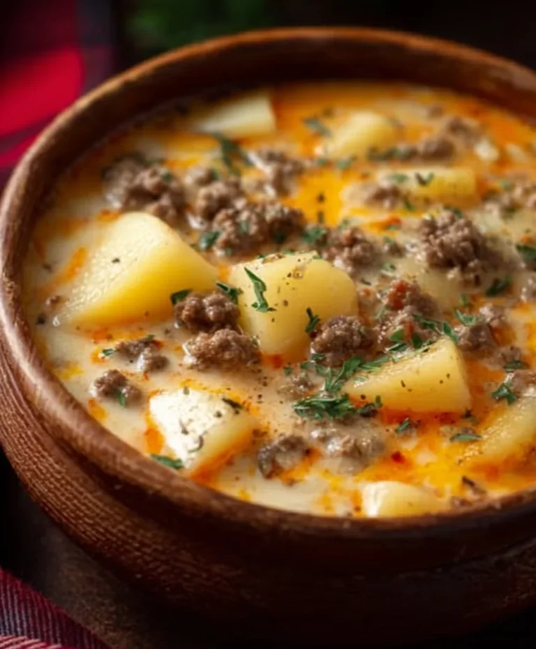 Cheesy Beef Beef Hamburger Potato Soup – Hearty Comfort