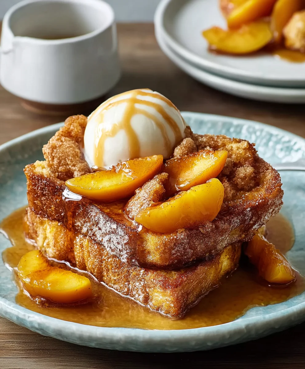 Easy Peach Cobbler French Toast - Brunch Bliss