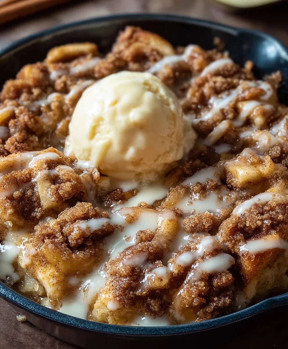 Apple Crisp Cinnamon Roll Casserole-Sweet Dessert
